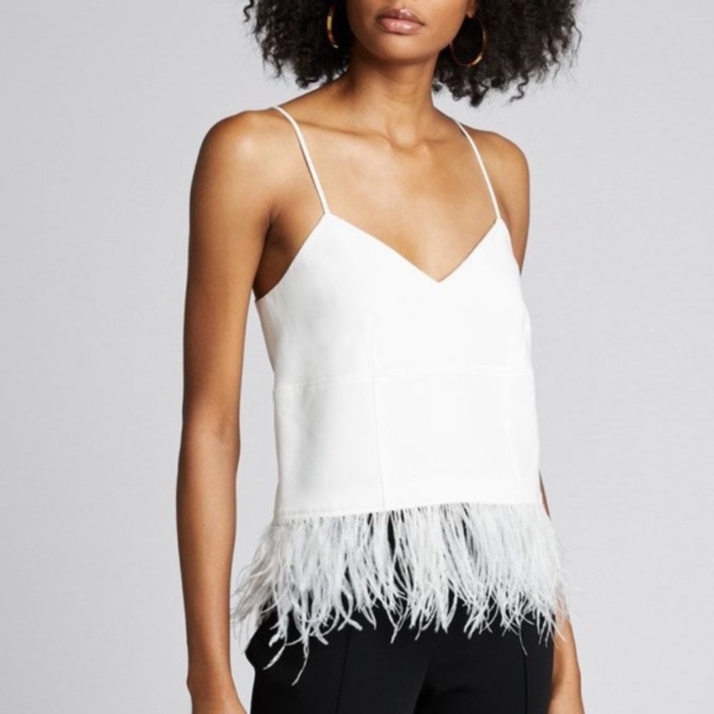 cinq a sept Narcissa Ostrich Feather top